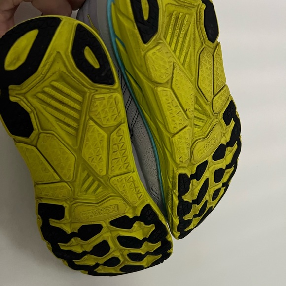 HOKA Mens Gray Yellow Blue One One Sneakers Sz 8 - Picture 11 of 15